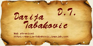 Darija Tabaković vizit kartica